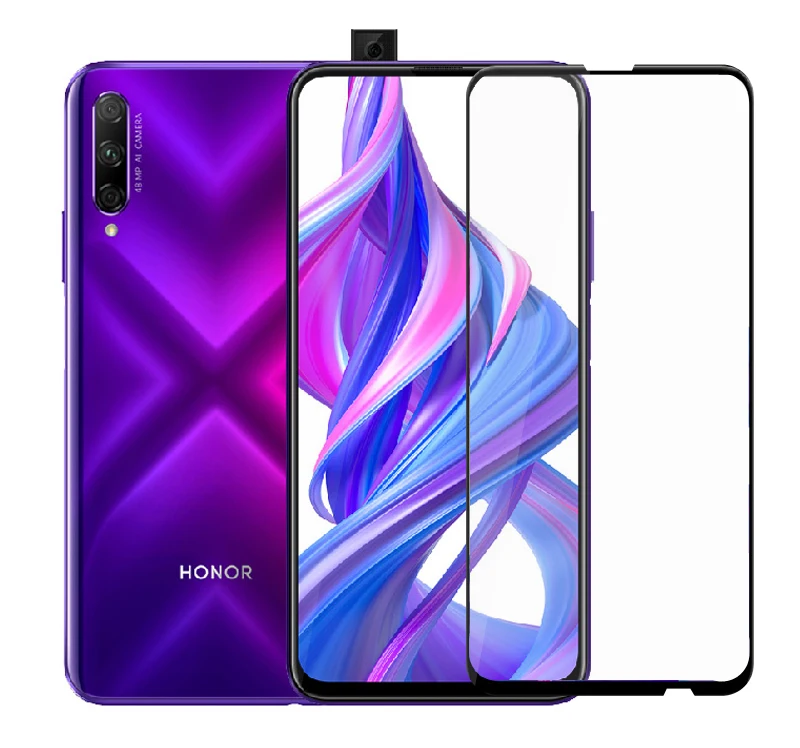 Black Thouport полное покрытие для huawei Honor 9X STK-LX1 Global закаленное стекло для Honor 9X Премиум протектор экрана - Цвет: Black
