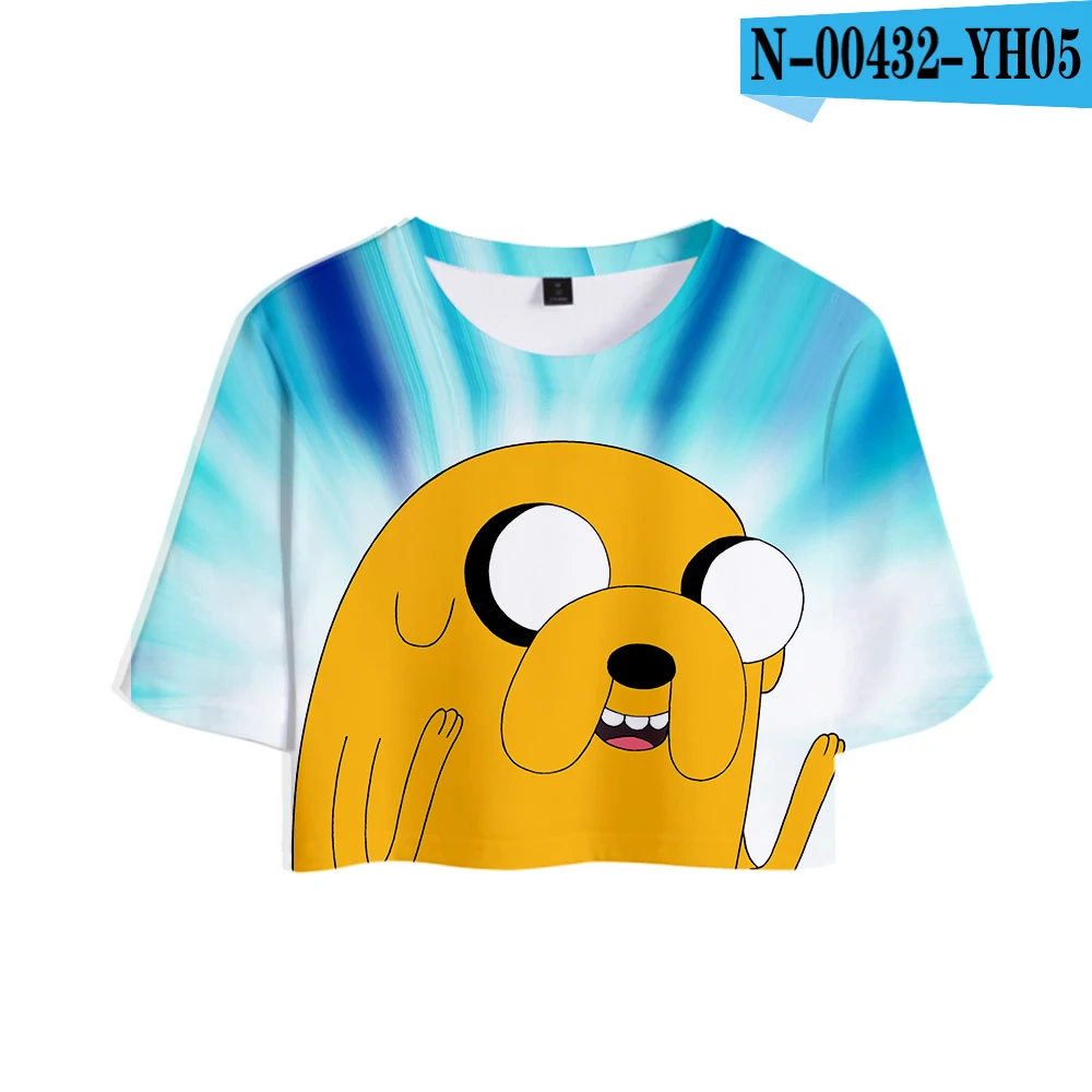 picture color Adventure Time Print Midriff-baring футболка сексуальная женская модная популярная Повседневная футболка Harajuku короткий рукав горячая распродажа - Цвет: picture color