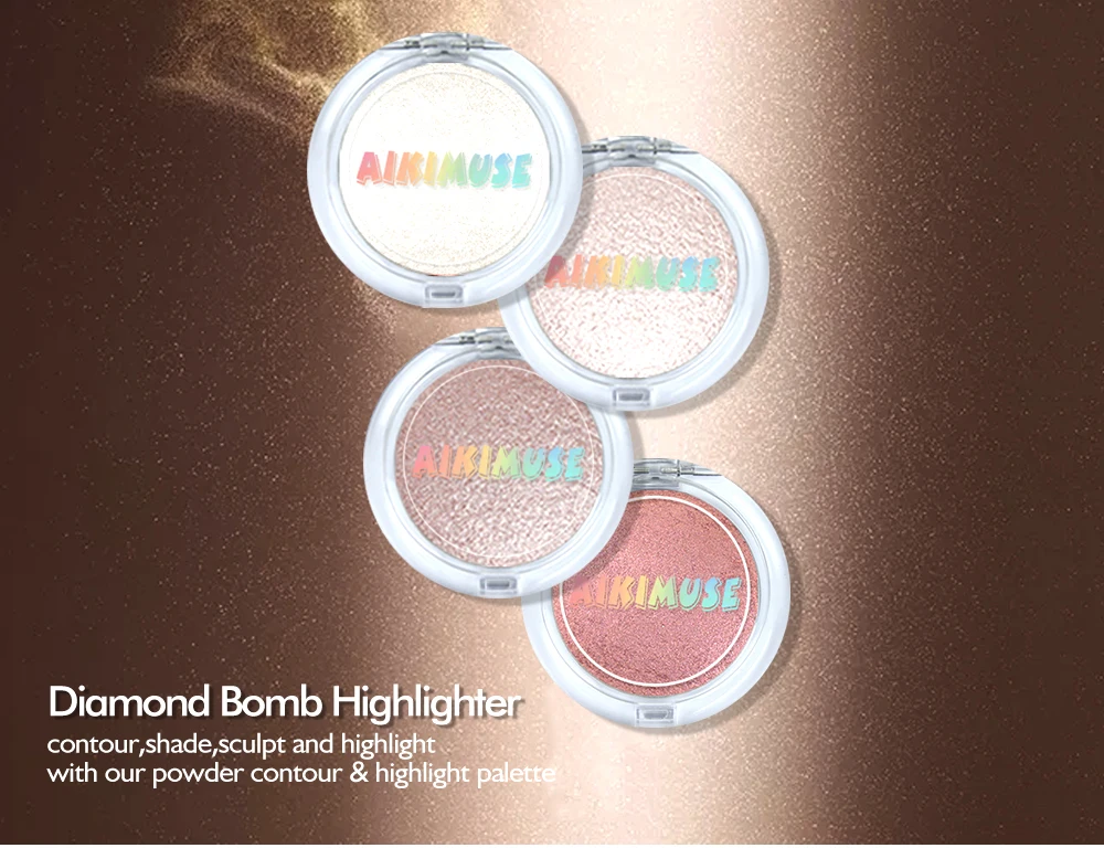 KIMUSE Illuminator, светящийся Хайлайтер для лица, контур, золотой, стойкий, Осветляющий, бронзер, макияж, мерцающая пудра, хайлайтер, палитра