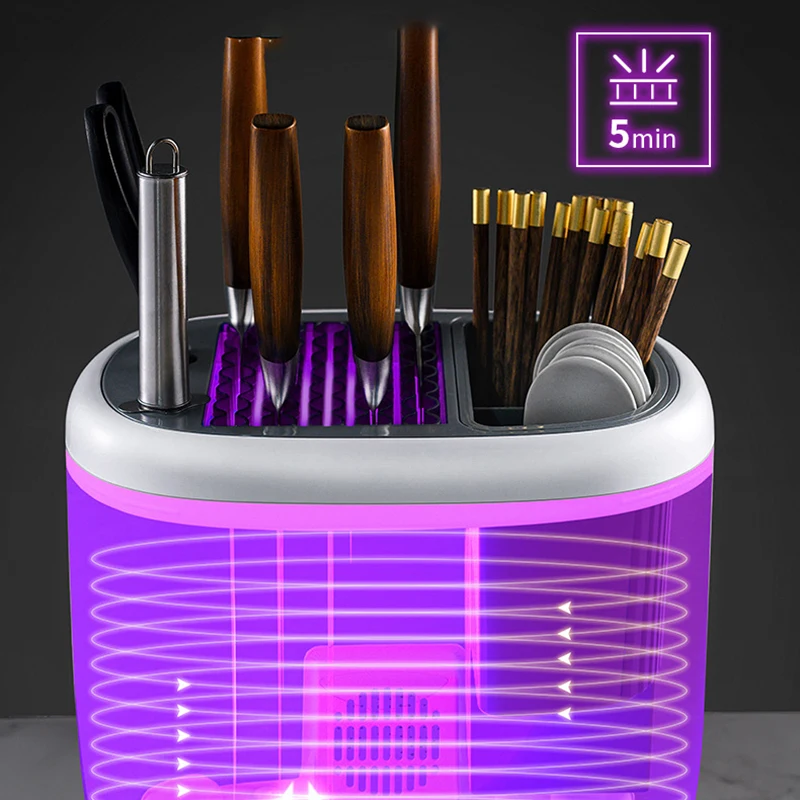 Кухонный держатель для ножей сушилка УФ-стерилизации ложка палочек контейнер