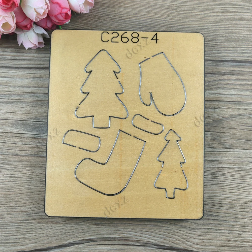 Новые рождественские носки перчатки деревянные штампы для скрапбукинга C-268-4 |