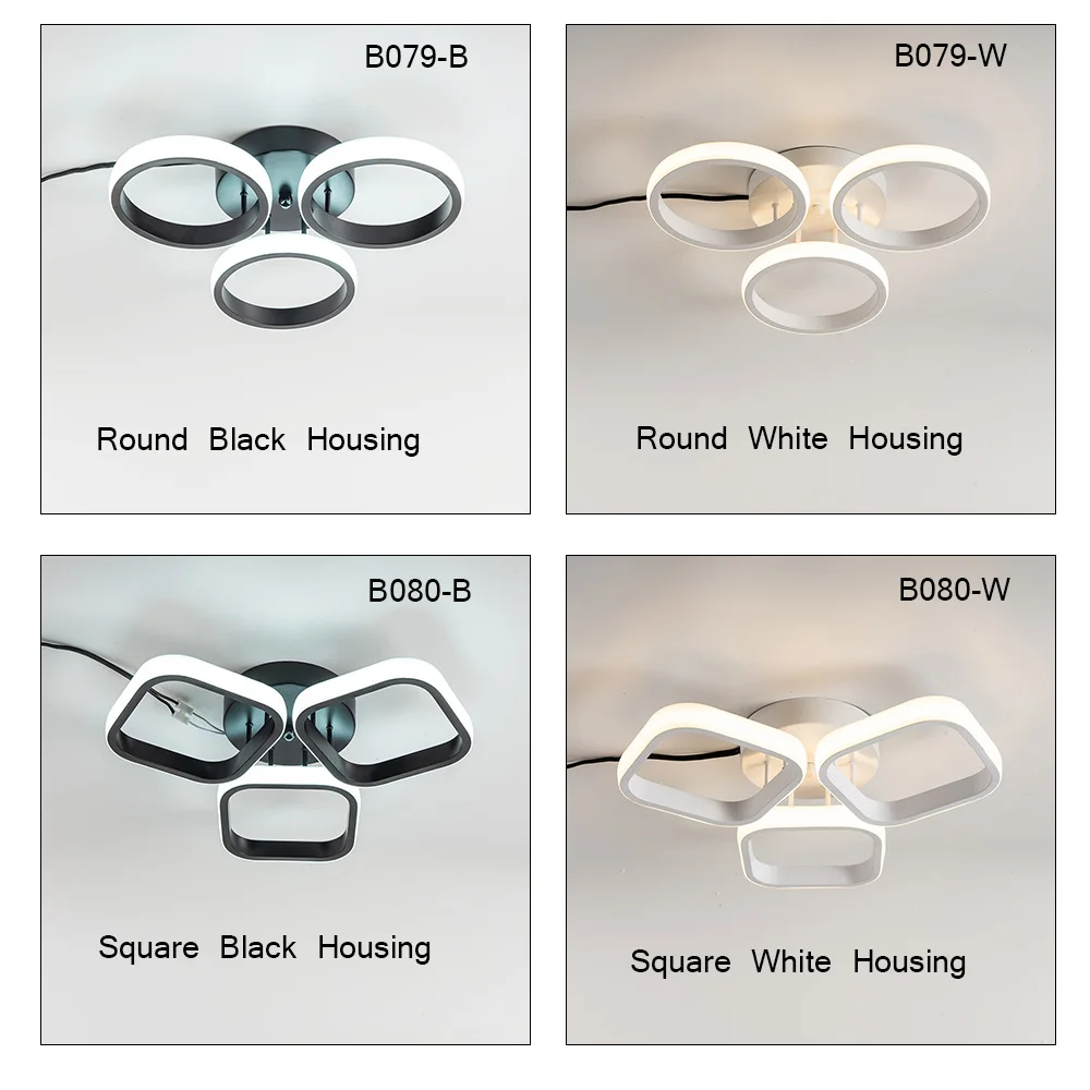 $35.26 LED Ceiling Light Modern 3 Rings Ceiling Lamp for Bedroom Living Room Bathroom Entrance Corridor Ceiling Kitchen Lighting