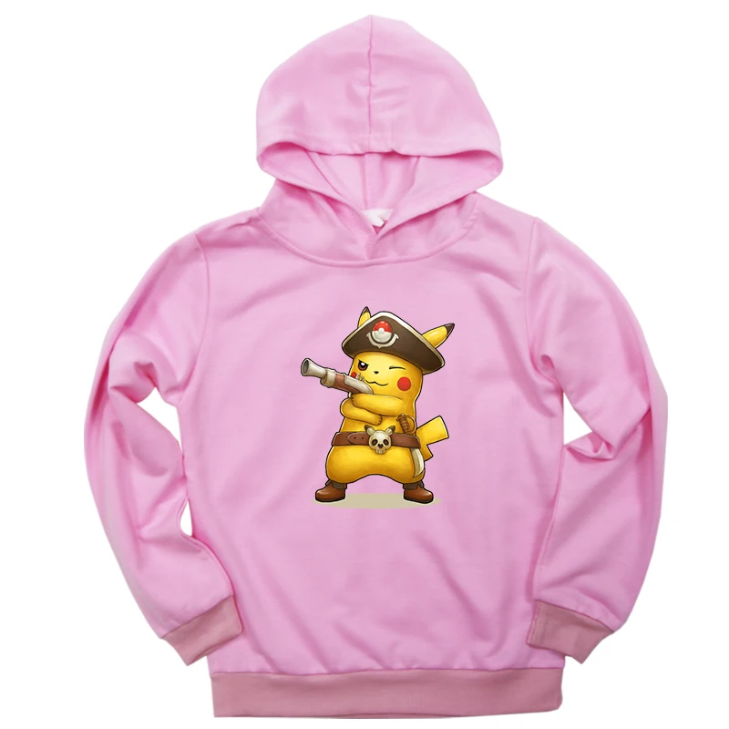 Hoodies 9 Новейшие толстовки с покемонами для маленьких мальчиков и девочек; свитер с принтом Пикачу; хлопковый повседневный спортивный свитер для подростков; сезон весна-осень - Цвет: Hoodies 9