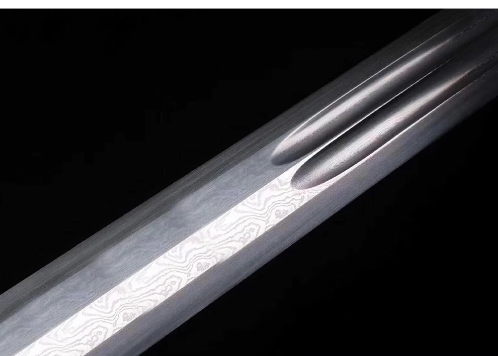 Handmade Folded Steel Chinese QingMing Dynasty Sword white copper fittings Long straight Wide blade sword sharp Daming yongle