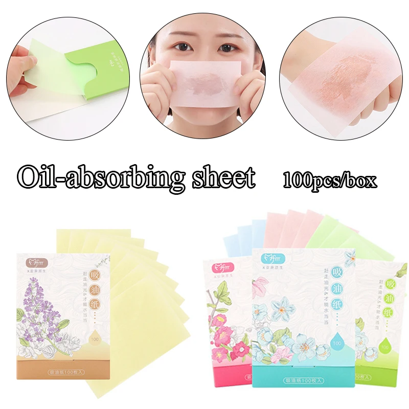 

Oil Blotting Paper Face Wipes Facial Cleanser Oil Control Oil-absorbing Face Cleaning Makeup Tool Portable 100PCS In One Box