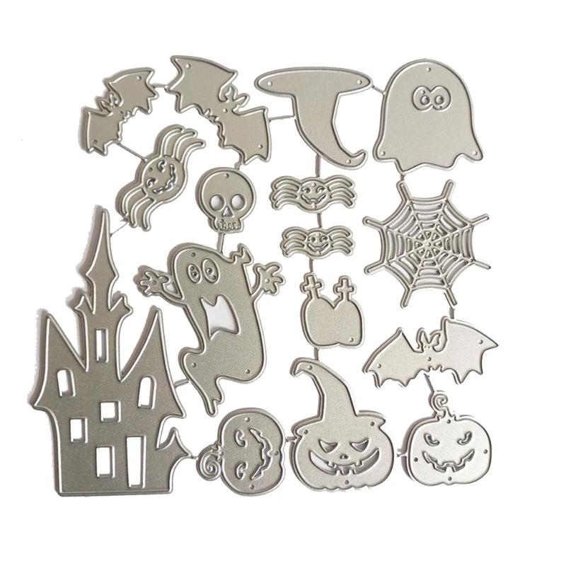 

Металлические штампы для Хэллоуина, фотоальбом, бумажная карта, шаблон, форма, тиснение, украшение