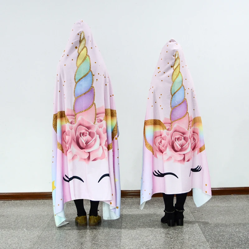 Новинка летнее пляжное полотенце с капюшоном пригодное для носки забавное