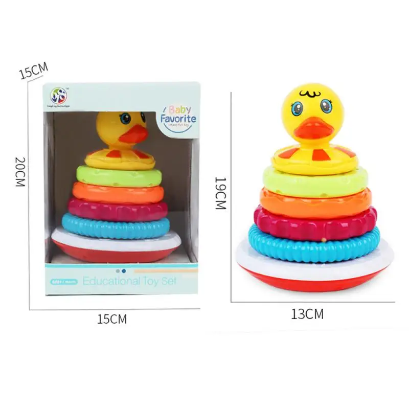 

Baby Toys Rainbow Circle Baby Duck Tumbler Jenga Baby Science And Early Development Education Toys Ring Bath Toy 6 12 Months
