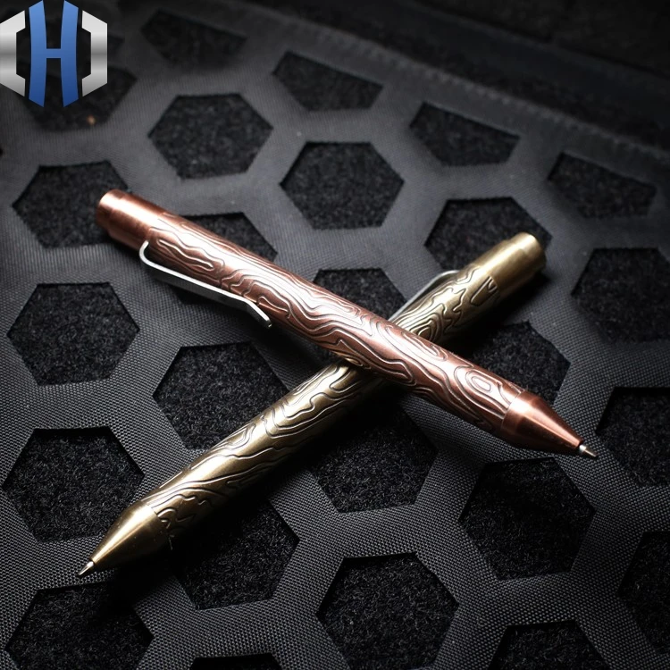 Тактическая Ручка Nottingham с резьбой по топографии из титанового сплава медь латунь