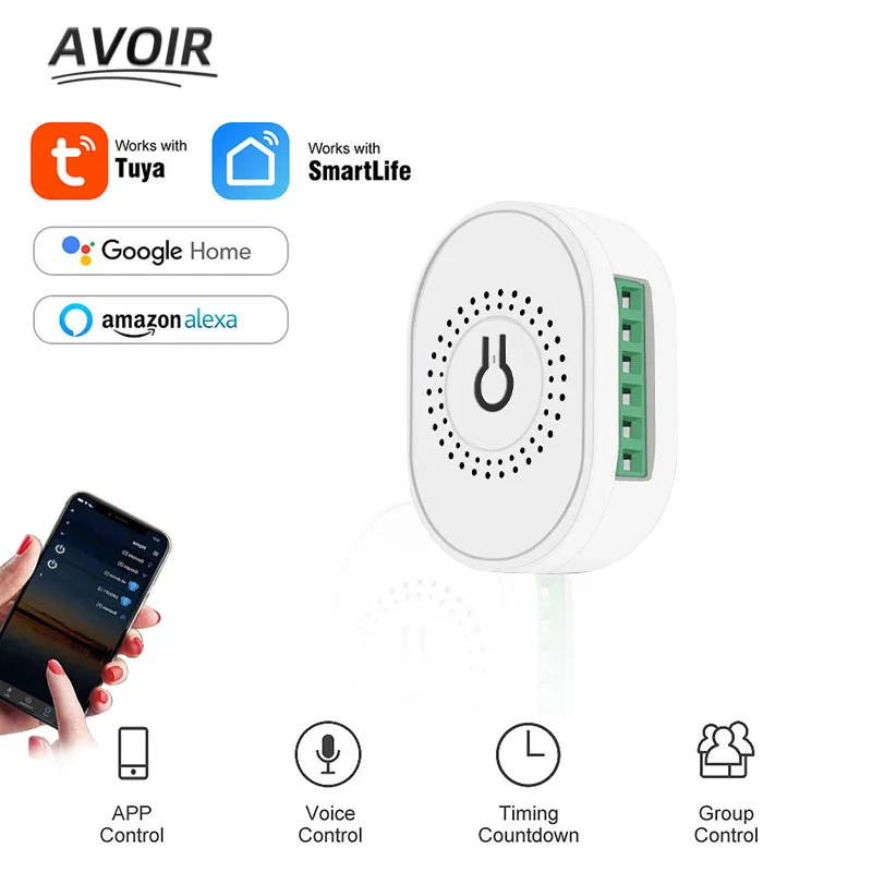 

Avoir Tuya Smart Home Automation Interruptor Wifi Mini Module Relay Timer Led Light Switch 2 Way Alexa Google Home Voice Control