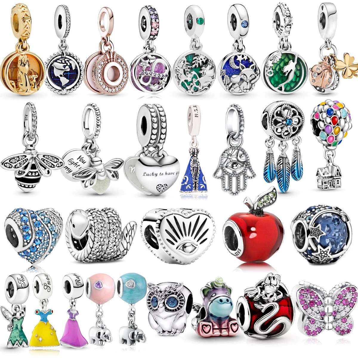 

HOT 925 Sterling Silver Pendant Mermaid Dangle Charm Fit Pandora Bracelet Perlas Beads DIY Jewelry Accessories Making for Women