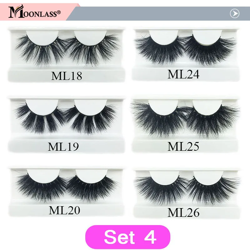 30 pairs Mink Eyelashes Bulk 25mm Dramatic Long 3D Mink Lashes Moonlass Makeup Luxury 25mm Lashes Wholesale False Eyelash