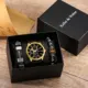 Luxury Bracelets Watch Gift Suit Man's Casual Quartz Wristwatch Leather Strap Men Black Hand Chain Birthday Gifts for Boyfriend Other Image