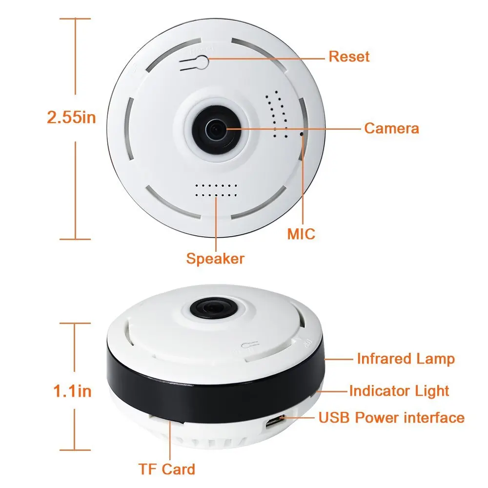Беспроводная мини камера видеонаблюдения Kruiqi Wi Fi IP 1080P 360 градусов 2 Мп PTZ IP|Камеры