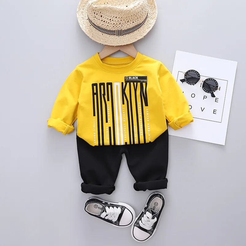

Spring Autumn Children Clothing Set 2021 New Fashion Casual Baby Boys Letter Print T-Shirt+Jeans 2pcs Sets Toddler Girls Clothes