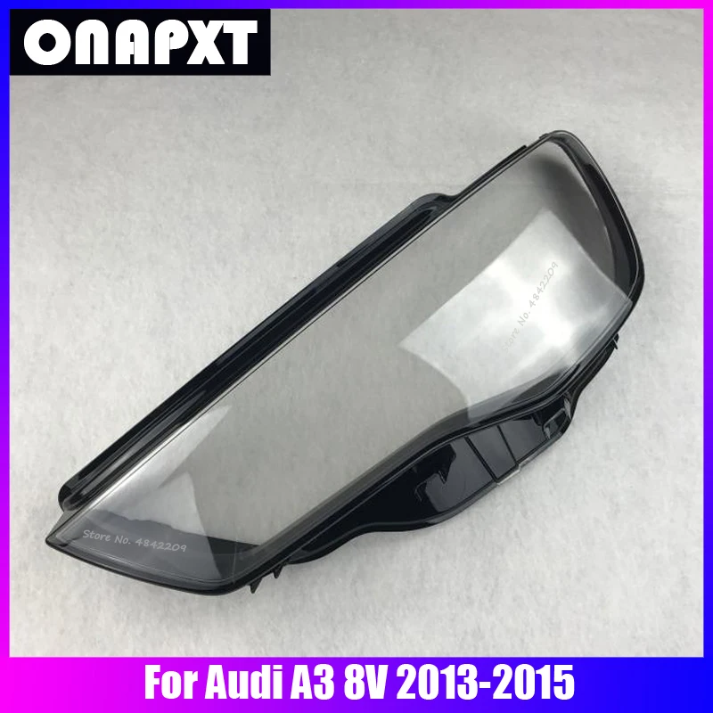 

For Audi A3 8V 2013-2015 Car Plexiglass Head Light Lampshade Lamp Shell Case Transparent Lens Front Headlight Cover Replacement