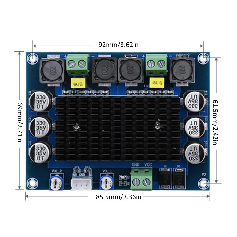 XH-A113 TDA7498 2.0 Digital Power Amplifier Board 100W*2 Dual channel Stereo Audio class amplifier for speaker DC12-32V A1-008 |