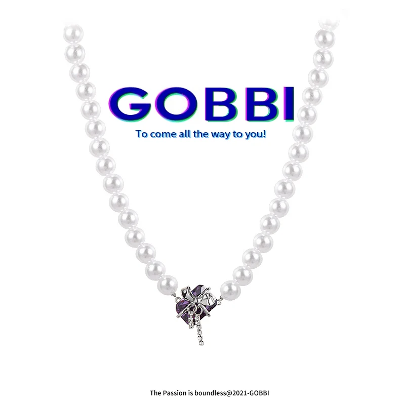 

GOBBI2021 New Baroque Pearl Crystal Zircon Necklace Pendant Female Gothic Temperament Wedding Party Jewelry Necklace