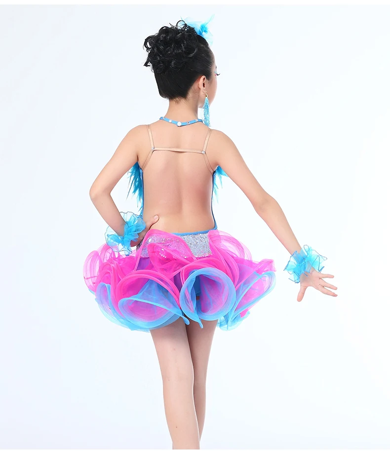 1 компл./лот детское профессиональное платье для латинских танцев девочек