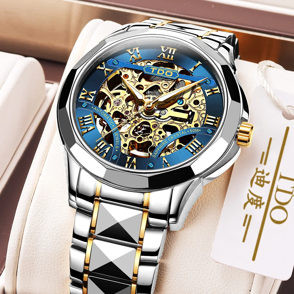 

Men's Watch Automatic Mechanical wristwatch business Fashion waterproof with stainless steel watchband luminous hands male clock