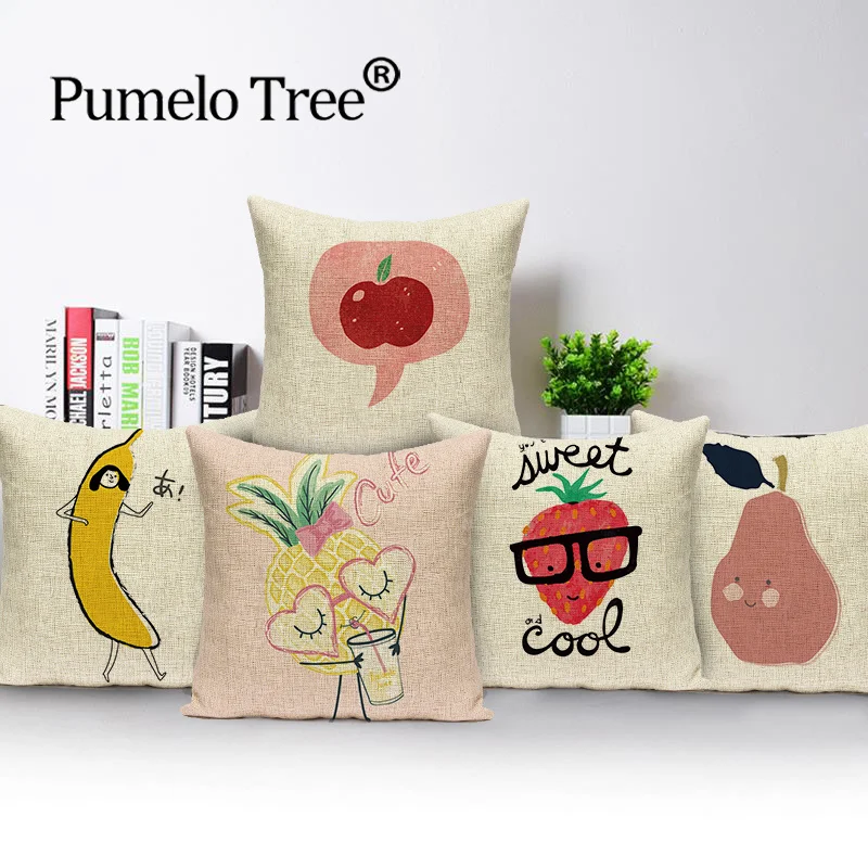 Чехол для подушки с фруктами из мультфильма скандинавские Декоративные Чехлы на