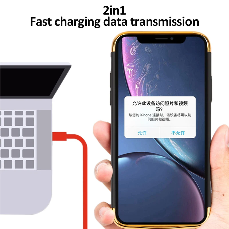 Ультратонкий чехол-аккумулятор для телефона iPhone 12 6 6s 7 8 с зажимом аккумулятор