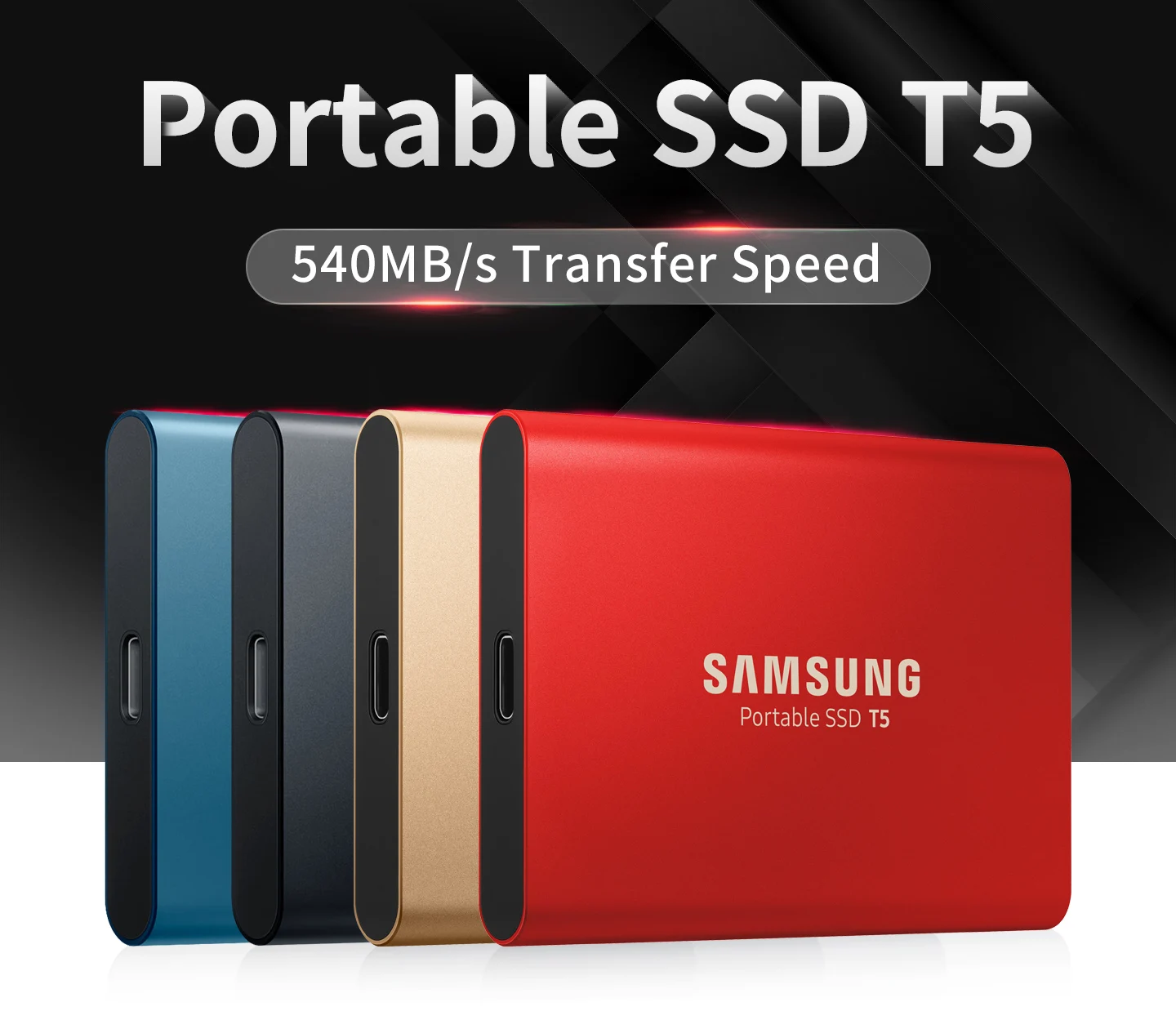 Samsung T5 портативный SSD 250 ГБ 500 1 ТБ 2 ТБ USB3.1 Внешние накопители USB 3,1 Gen2 и обратная совместимость с USB для ПК