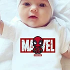 Комбинезон для новорожденных Marvel, Мстители, одежда для малышей в стиле Харадзюку, комбинезон для младенцев 0-24 м, принт с дэдпулом