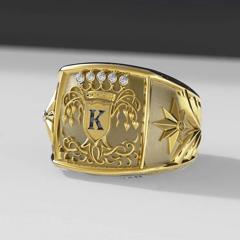 Европейские модные мужские золотые кольца символ воина мужества для мужчин