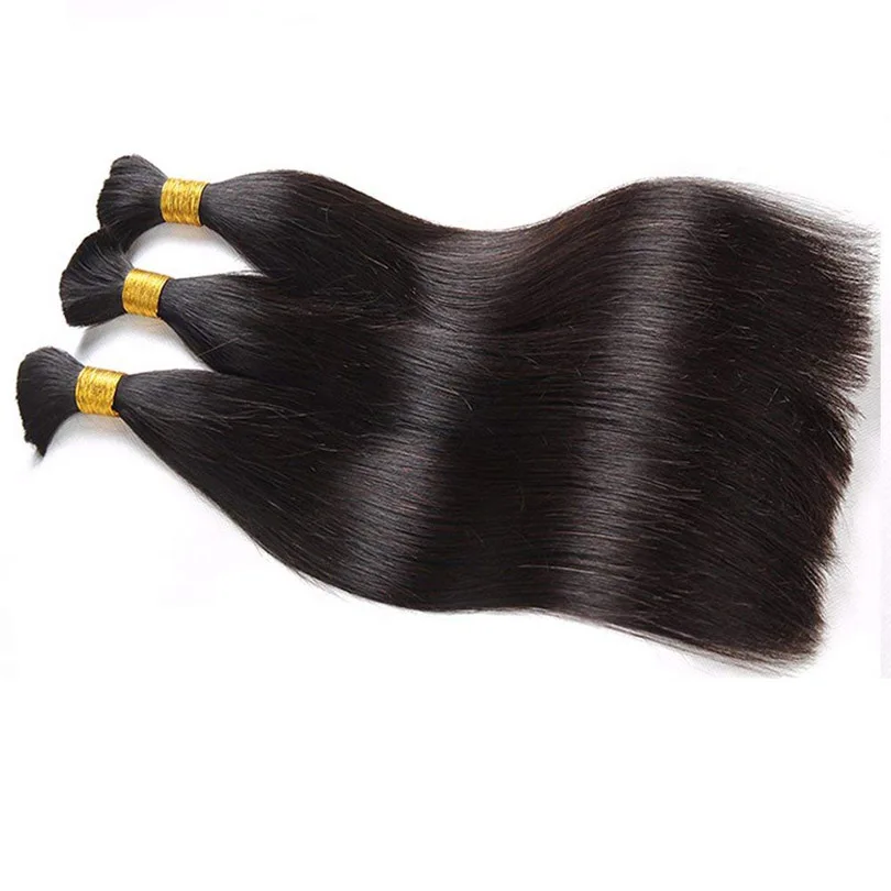 

Long Straight Remy Brazilian Hair Weave Human Hair Bulk Natural Color 100% Human Hair Silky Straight Bulk For Braiding No Wefts