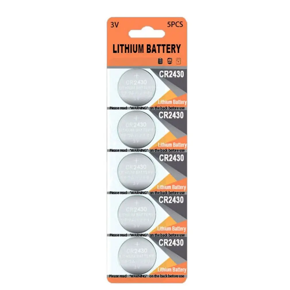 

5 Pcs Button Lithium Batteries CR2430 3V Lithium Batteries For Watch Calculator Clock Remote Control Toys Button Coins Cell