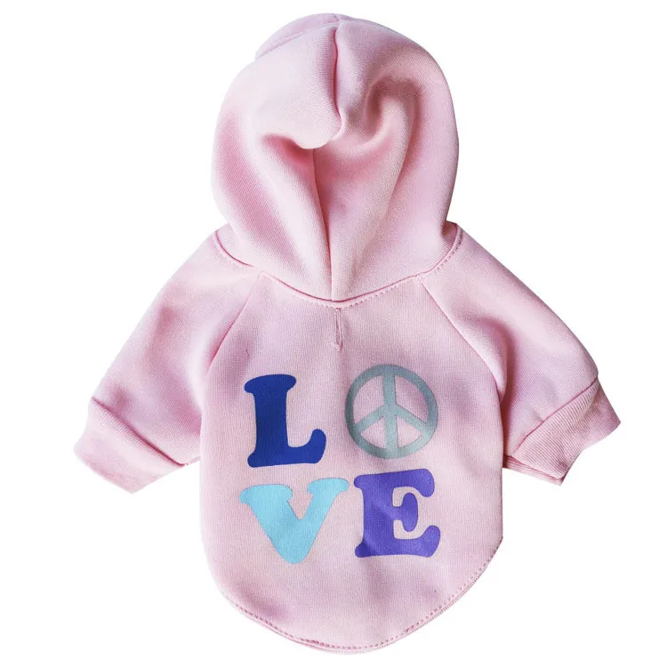 

Puppy Dog Hoodie Pink Pet Clothes Jacket Sweater Cat Small Dog Jumpsuit Sweatshirt Teddy Yorkie Winter Clothing With