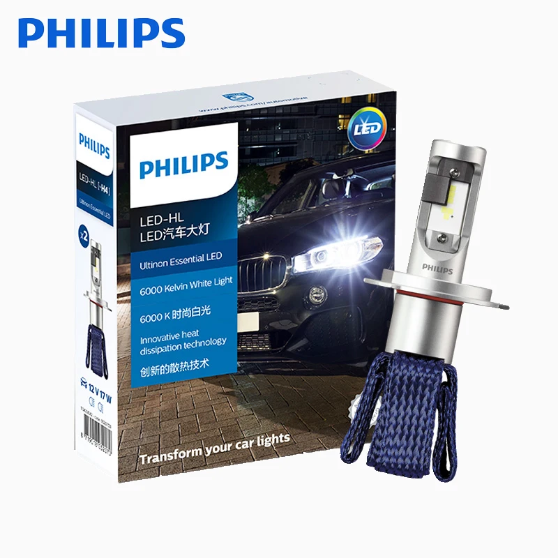Оригинальный светодиодный светильник Philips Ultinon Essential H4 9003 дальний/ближний свет 6000