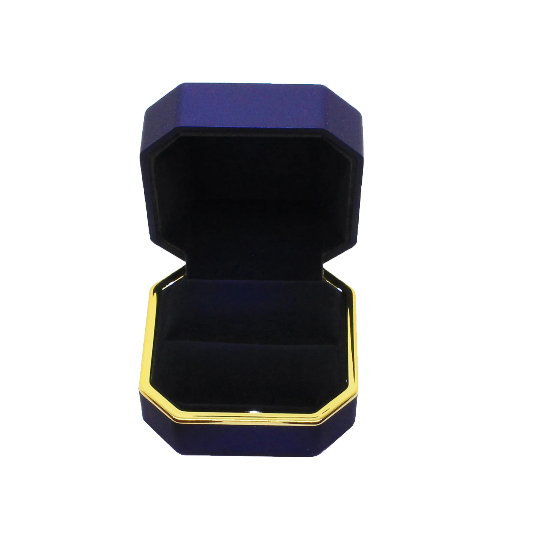 

blue Ring box LED Lighted luxurious Velvet Jewelry Display Storage High quality Wedding Valentine's Day Gift storage box