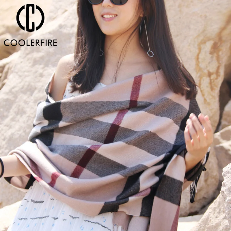 

Women Scarf Autumn and Winter Female Scarf British Bagh Cashmaere Shawl Dual-use Thick Soft Couple Men Scarves AD2163