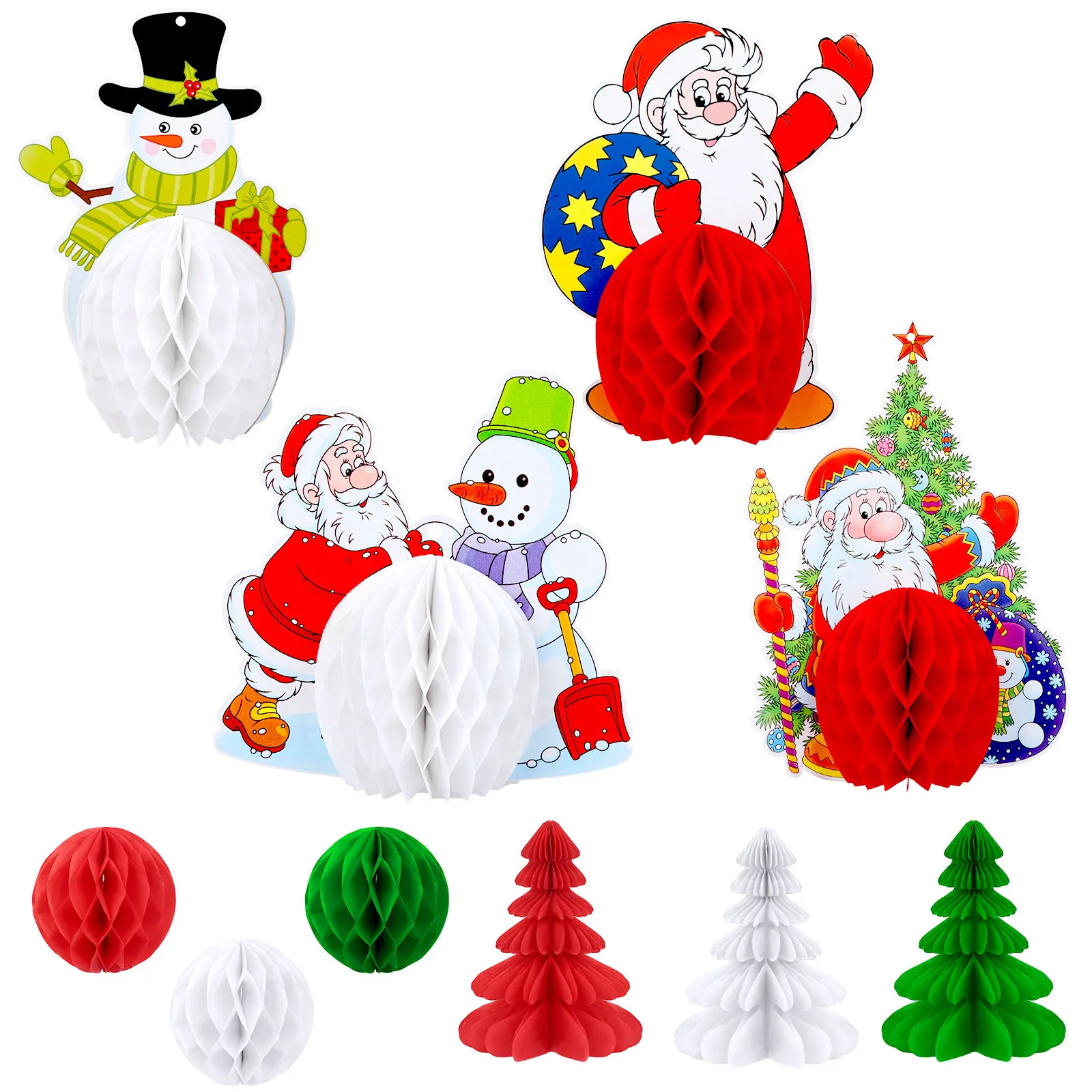 

Рождественские бумажные сотовые 3D украшения ручной работы