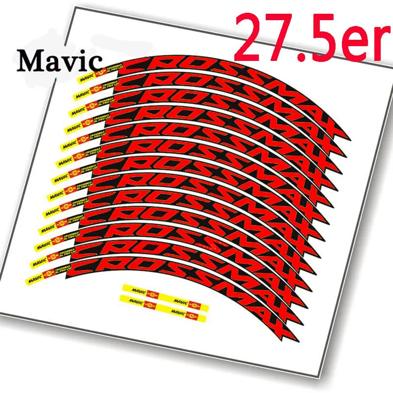 27.5 inch Red CROSSMAX углеродный обод велосипеда наклейка 26 27,5 29er велосипедные аксессуары MTB DH гоночный велосипед наклейка водонепроницаемый солнцезащитный крем - Color: 27.5 inch Red