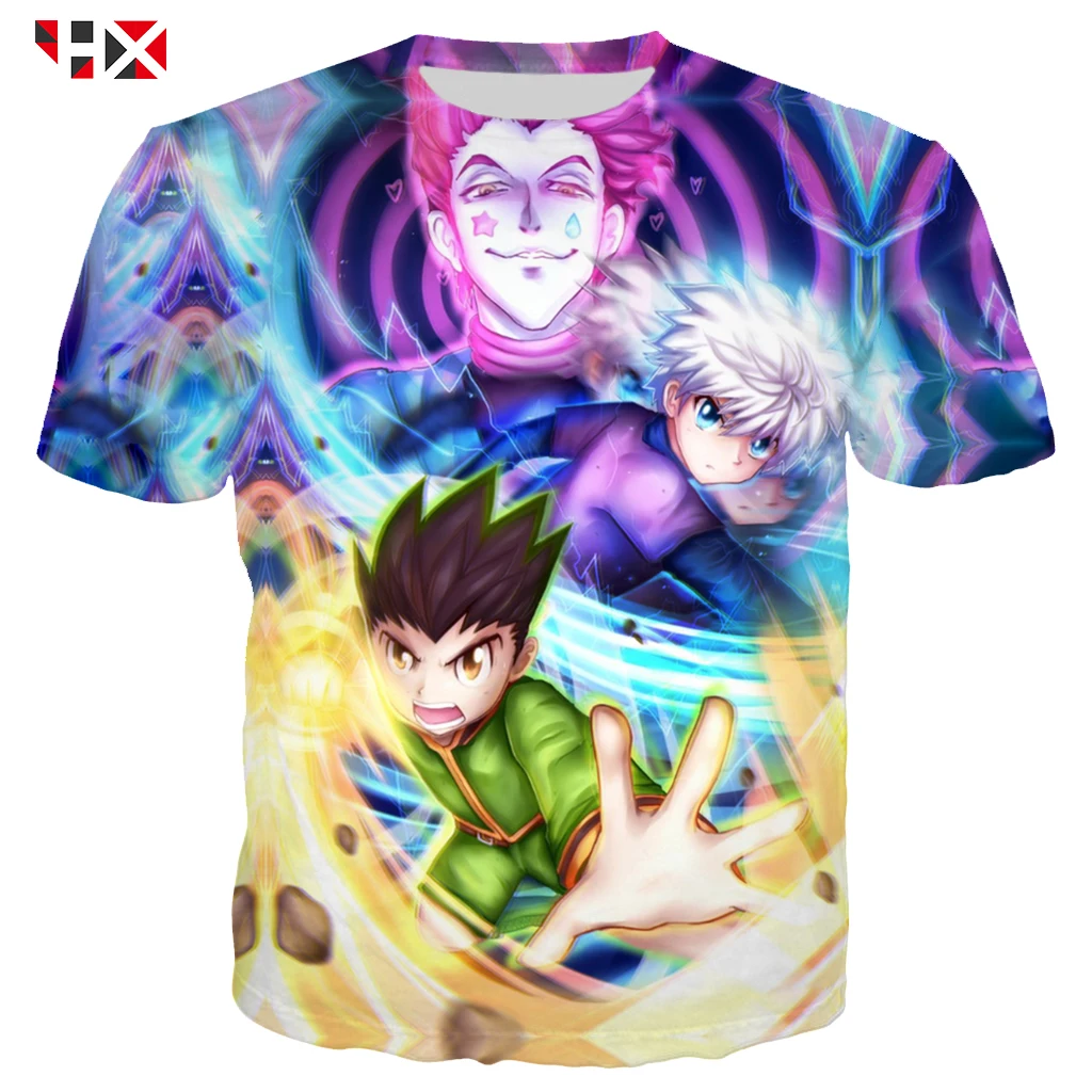 Футболка с 3D принтом аниме Hisoka Hunter X Повседневная футболка коротким рукавом для