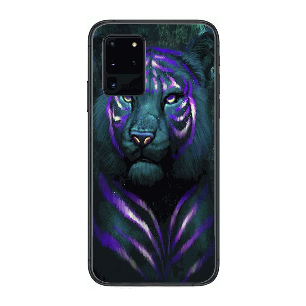 

Tiger Animal Shockproof Phone cover hull For SamSung Galaxy S 6 7 8 9 10 20 Plus Edge E 5G Lite Ultra black soft bumper