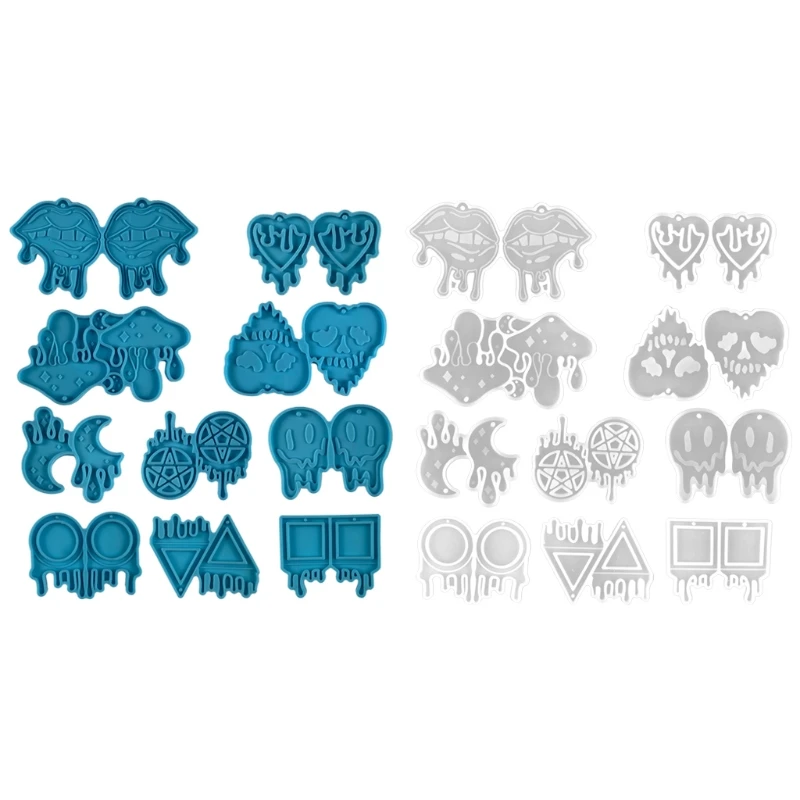 

Bleeding Earrings Charms Epoxy Resin Molds Silicone Mold Luggage Bag Tag Casting Molds with Hole for DIY Crafts Making
