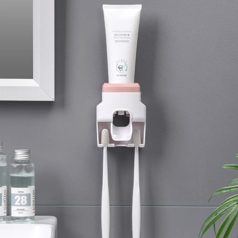 

Toothbrush Holder Dustproof Wall Mounted Convenient Toothpaste Squeezer Toothpaste Dispenser For Bathroom 2020ing