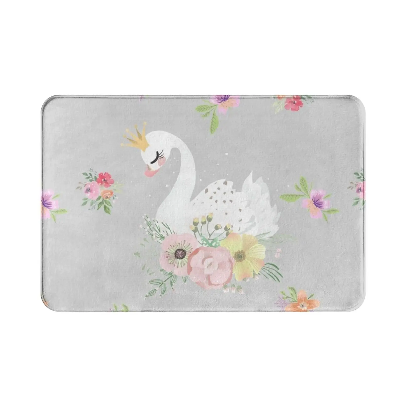 Маленький лебедь цветочный коврик подушка мягкий озеро с короной цветы
