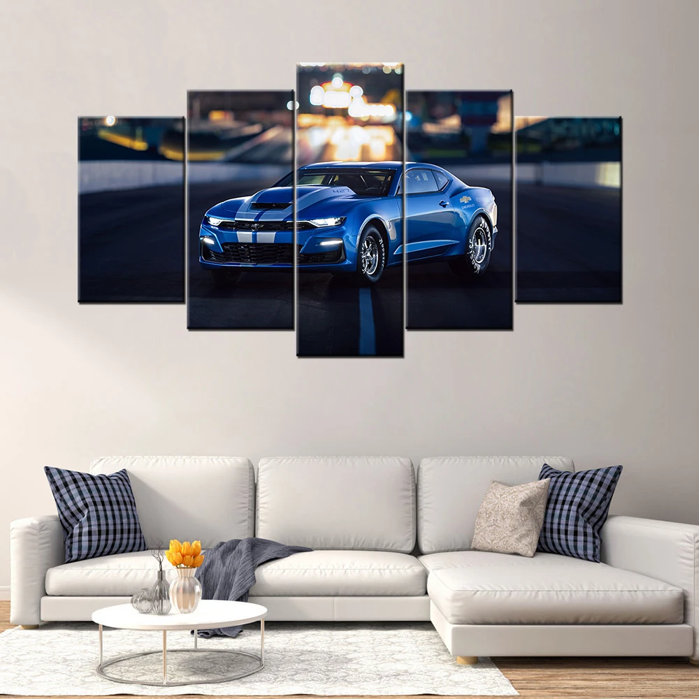 Модульные картины настенные HD принты 5 шт. Chevrolet Camaro Supercar Картина на холсте