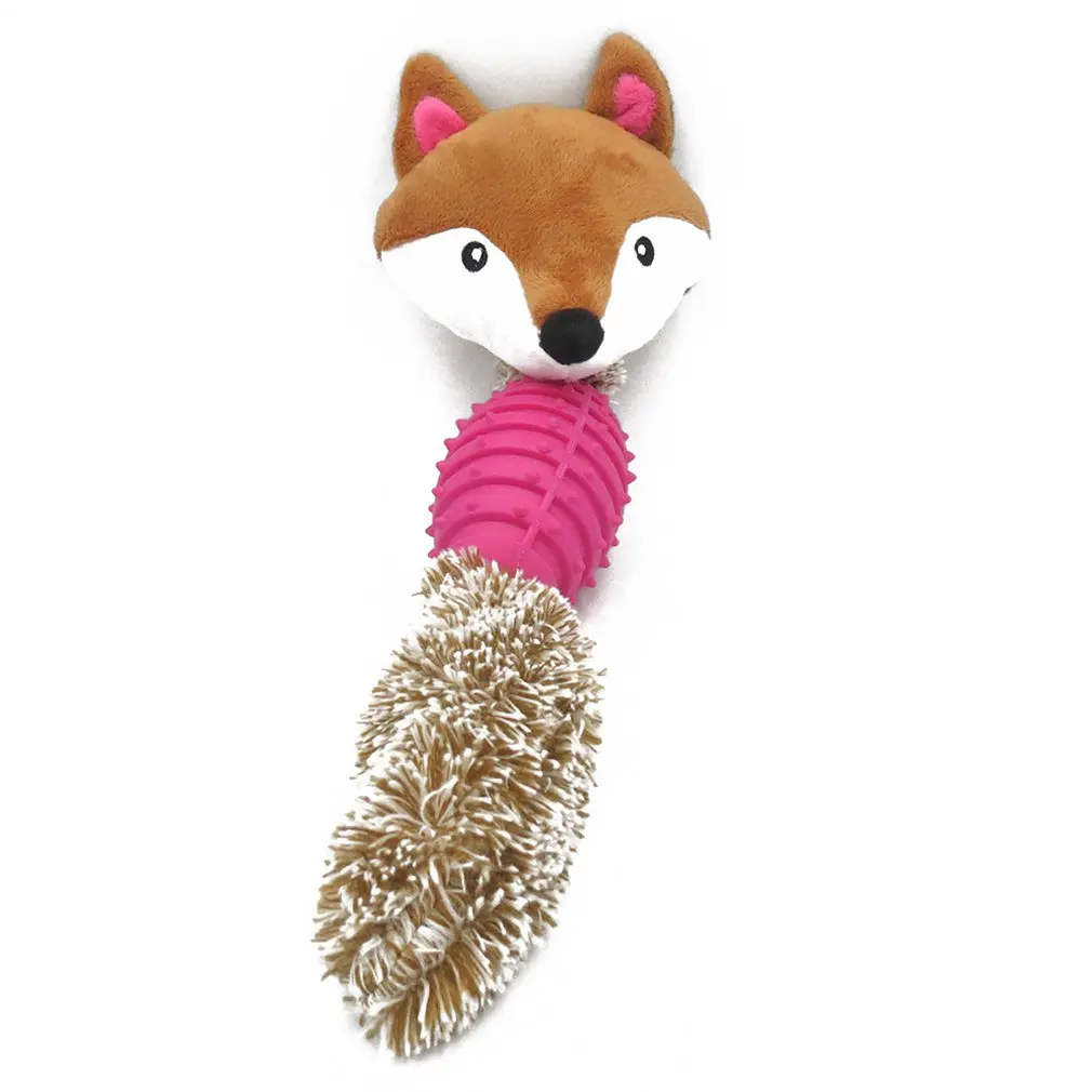 

Pet Toy Plush Plastic Fox Seal Raccoon Shaped Biting Toy Cleaning Teeth Molar Toy Pet Decompression Toy