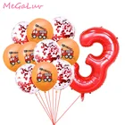 Пожарная машина, украшение для дня рождения, пожарная машина, латексные воздушные шары, фольгированные шары для будущей мамы, пожарный, товары для дня рождения