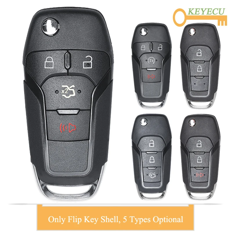KEYECU флип чехол для дистанционного ключа от машины оболочки Ford Fusion Edge Explorer F 150 250 350