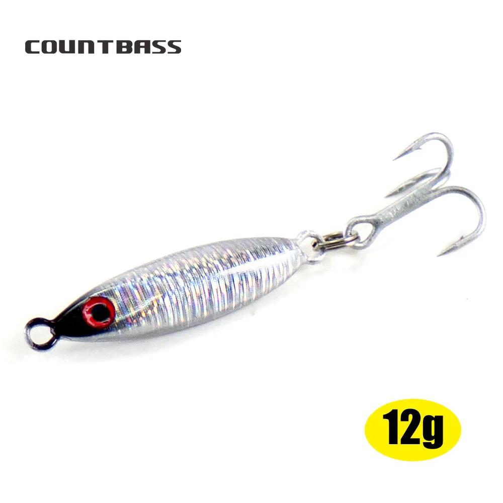 

12g Countbass Casting Jig with Treble Hook, Micro casting Jig Light Game, Small Size Metal Bait Fishing Lures