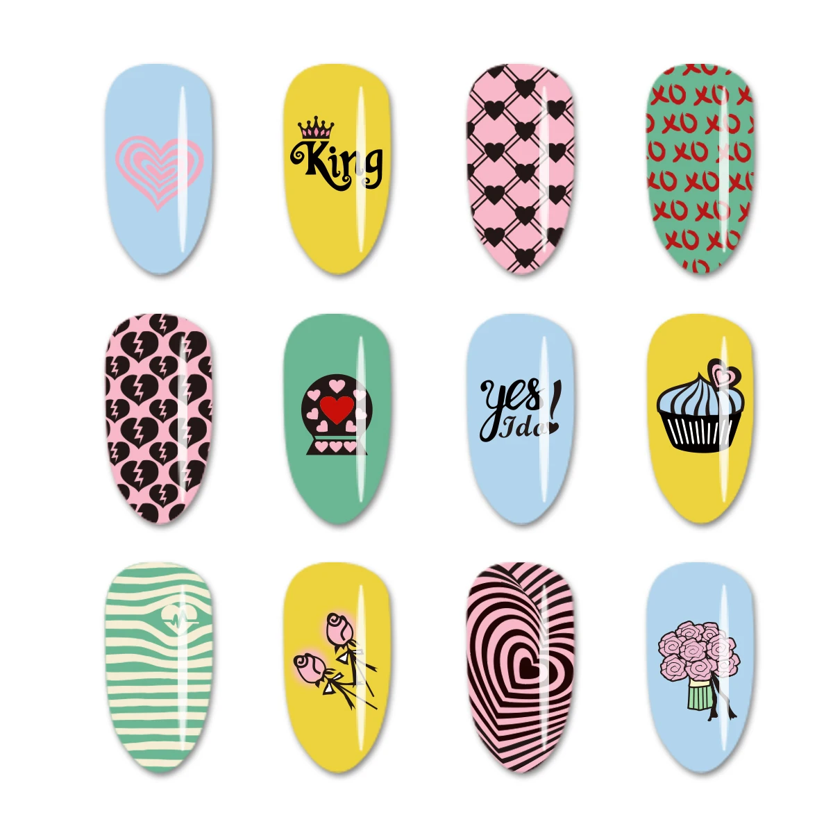 BEAUTYBIGBANG прямоугольная пластина для стемпинга ногтей День Святого Валентина