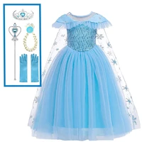 fancy cosplay snow queen princess dress clothing girls elsa dress anna kids childrens costumes birthday party robe infantil