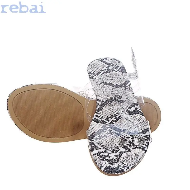 

New Women Summer Flat Slippers Sexy Crystal Outdoor Female Beach Slides Flip Flops Ladies Flat Shoes Woman Slipper Sandals